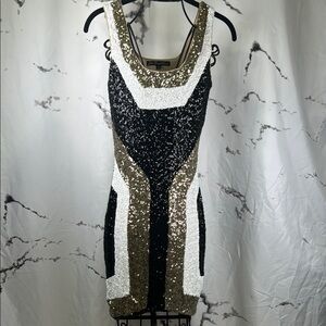 Jean Louis Scherrer Sequin Dress Bodycon Cocktail Evening Pullover Stretch